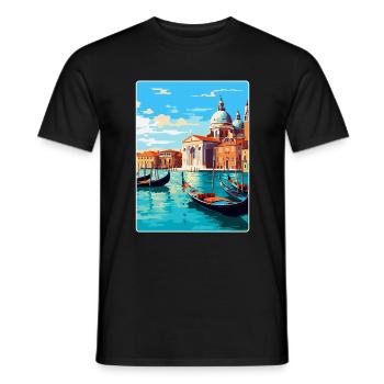 Venedig Italien Vintage Reiseplakat WPA Souvenir - Männer T-Shirt - Schwarz - Vorne - AI Model Male 178 light (178cm)