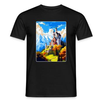 Château de Neuschwanstein Allemagne Affiche de voyage WPA - T-shirt homme - noir - Devant - AI Model Male 178 light (178cm)