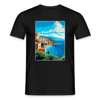 Sicily Italy Vintage Travel Poster WPA Souvenir - Men's T-Shirt - black - Front - AI Model Male 178 light (178cm)
