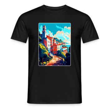 Sintra Portugal Affiche de voyage vintage Souvenir WPA - T-shirt homme - noir - Devant - AI Model Male 178 light (178cm)