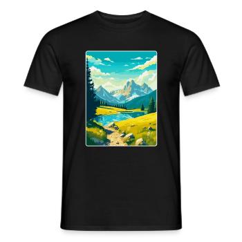 Parc national de Durmitor Monténégro Affiche de voyage - T-shirt homme - noir - Devant - AI Model Male 178 light (178cm)