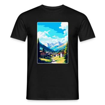 Schladming Autriche Affiche de voyage vintage souvenir - T-shirt homme - noir - Devant - AI Model Male 178 light (178cm)