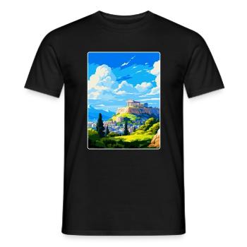 Athens Greece Vintage Travel Poster WPA Souvenir - Men's T-Shirt - black - Front - AI Model Male 178 light (178cm)