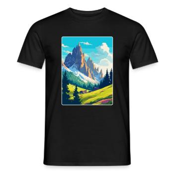 Dolomiten Italien Vintage Reiseplakat Souvenir WPA - Männer T-Shirt - Schwarz - Vorne - AI Model Male 178 light (178cm)