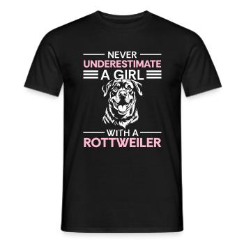 Chien Rottie Amour de chien - T-shirt homme - noir - Devant - AI Model Male 178 light (178cm)