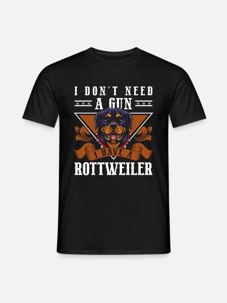 Rottweiler Hunderasse Wachhund Vierbeiner - Männer T-Shirt - Schwarz