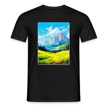 Dolomiten Italien Vintage Reiseplakat Souvenir WPA - Männer T-Shirt - Schwarz - Vorne - AI Model Male 178 light (178cm)