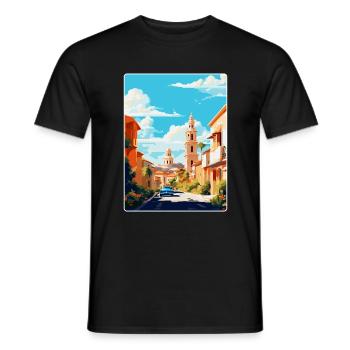 Cordoue Espagne Affiche de voyage vintage WPA Souvenir - T-shirt homme - noir - Devant - AI Model Male 178 light (178cm)
