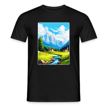 Kranjska Gora Slovenia Vintage reiseplakat WPA - T-skjorte herre - svart - Foran - AI Model Male 178 light (178cm)