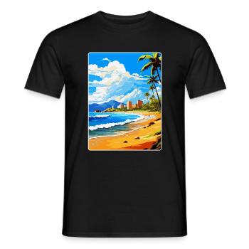 Playa De Las Americas Spanien Vintage Reiseplakat - Männer T-Shirt - Schwarz - Vorne - AI Model Male 178 light (178cm)