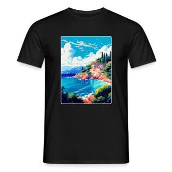 Punta Rata Kroatien Vintage Reiseplakat Souvenir - Männer T-Shirt - Schwarz - Vorne - AI Model Male 178 light (178cm)