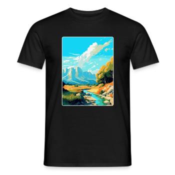 Paklenica Croatie Affiche de voyage vintage souvenir - T-shirt homme - noir - Devant - AI Model Male 178 light (178cm)