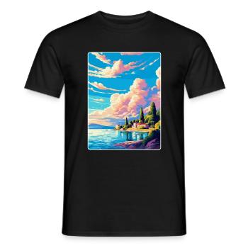 Brac Kroatien Vintage Reiseposter WPA Souvenir - Männer T-Shirt - Schwarz - Vorne - AI Model Male 178 light (178cm)