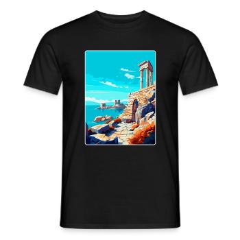 Delos Grèce Vintage Poster Voyage WPA Souvenir - T-shirt homme - noir - Devant - AI Model Male 178 light (178cm)