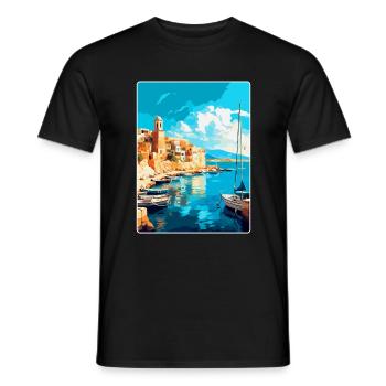 Héraklion Grèce Affiche de voyage vintage souvenir - T-shirt homme - noir - Devant - AI Model Male 178 light (178cm)