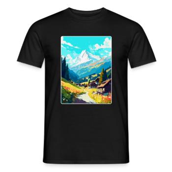 Mayrhofen Österreich Vintage Reiseposter Souvenir - Männer T-Shirt - Schwarz - Vorne - AI Model Male 178 light (178cm)