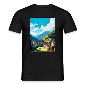 Sion Schweiz Vintage Reiseplakat Souvenir - Männer T-Shirt - Schwarz - Vorne - AI Model Male 178 light (178cm)