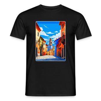 Oviedo Spanien Vintage Reiseplakat WPA Souvenir - Männer T-Shirt - Schwarz - Vorne - AI Model Male 178 light (178cm)