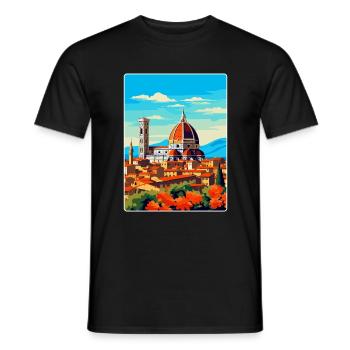 Florence Italy Vintage Travel Poster Souvenir WPA - Men's T-Shirt - black - Front - AI Model Male 178 light (178cm)
