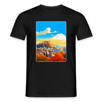 Athens Greece Vintage Travel Poster WPA Souvenir - Men's T-Shirt - black - Front - AI Model Male 178 light (178cm)