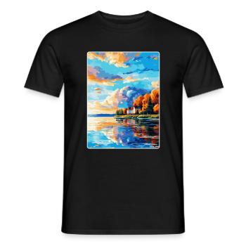 Kuopio Finlande Affiche de voyage vintage Souvenir WPA - T-shirt homme - noir - Devant - AI Model Male 178 light (178cm)