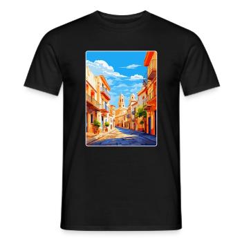 Alicante Espagne Affiche de voyage vintage Souvenir WPA - T-shirt homme - noir - Devant - AI Model Male 178 light (178cm)