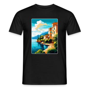Mallorca Spanien Vintage Reiseplakat Souvenir WPA - Männer T-Shirt - Schwarz - Vorne - AI Model Male 178 light (178cm)