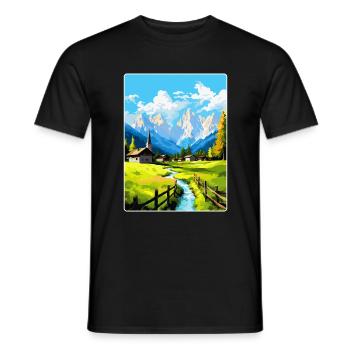 Kranjska Gora Slovenia Vintage reiseplakat WPA - T-skjorte herre - svart - Foran - AI Model Male 178 light (178cm)