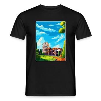Rom Italien Vintage Reiseplakat Souvenir Souvenir - Männer T-Shirt - Schwarz - Vorne - AI Model Male 178 light (178cm)