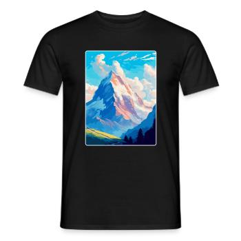 Eiger Suisse Affiche de voyage vintage souvenir - T-shirt homme - noir - Devant - AI Model Male 178 light (178cm)