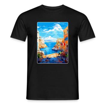 Héraklion Grèce Affiche de voyage vintage souvenir - T-shirt homme - noir - Devant - AI Model Male 178 light (178cm)