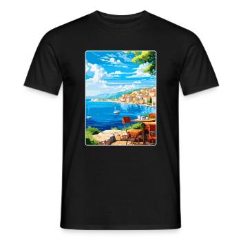 Croatie Vintage Voyage Poster Souvenir Souvenir - T-shirt homme - noir - Devant - AI Model Male 178 light (178cm)
