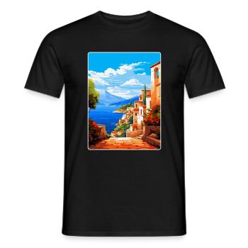 Altea Spain Vintage Travel Poster WPA Art Souvenir - Men's T-Shirt - black - Front - AI Model Male 178 light (178cm)