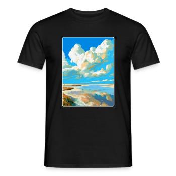 Wattenmeer Niederlande Vintage Reiseposter WPA - Männer T-Shirt - Schwarz - Vorne - AI Model Male 178 light (178cm)