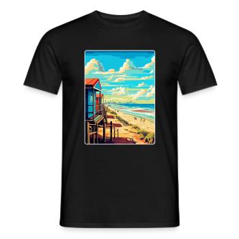 Zandvoort Niederlande Vintage Reiseplakat WPA - Männer T-Shirt - Schwarz - Vorne - AI Model Male 178 light (178cm)
