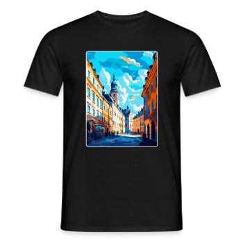 Lublin Pologne Affiche de voyage vintage WPA Souvenir - T-shirt homme - noir - Devant - AI Model Male 178 light (178cm)