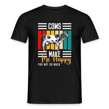 Cow Farmer - Men's T-Shirt - black - Front - AI Model Male 178 light (178cm)