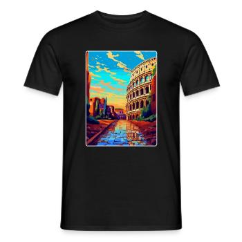 Rom Italien Vintage Reiseplakat Souvenir Souvenir - Männer T-Shirt - Schwarz - Vorne - AI Model Male 178 light (178cm)