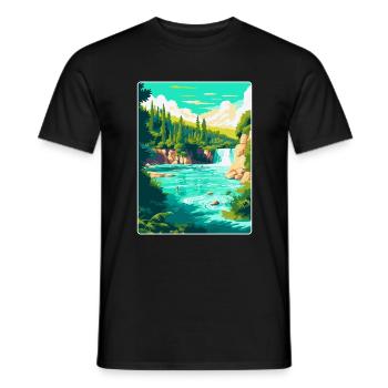 Krka Nationalpark Kroatien Vintage Reiseplakat - Männer T-Shirt - Schwarz - Vorne - AI Model Male 178 light (178cm)