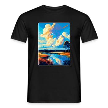 Utrechtse Heuvelrug Netherlands Travel Poster WPA - Men's T-Shirt - black - Front - AI Model Male 178 light (178cm)