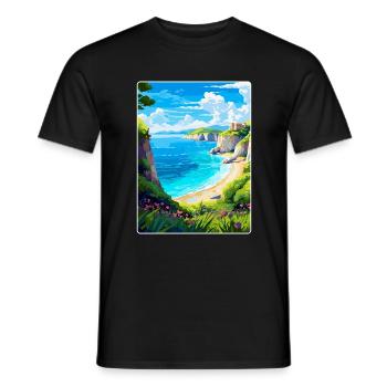 Zakynthos Grèce Affiche de voyage vintage souvenir - T-shirt homme - noir - Devant - AI Model Male 178 light (178cm)
