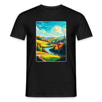 Ardennen Frankreich Vintage Reiseplakat Souvenir WPA - Männer T-Shirt - Schwarz - Vorne - AI Model Male 178 light (178cm)