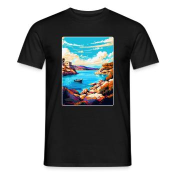 Kornati Kroatien Vintage Reiseplakat Souvenir WPA - Männer T-Shirt - Schwarz - Vorne - AI Model Male 178 light (178cm)