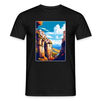 Ronda Spain Vintage Travel Poster WPA Art Souvenir - Men's T-Shirt - black - Front - AI Model Male 178 light (178cm)