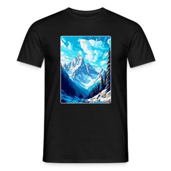 Chamonix France Vintage Travel Poster Souvenir WPA - Men's T-Shirt - black - Front - AI Model Male 178 light (178cm)