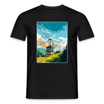 Penkenbahn Autriche Affiche de voyage vintage souvenir - T-shirt homme - noir - Devant - AI Model Male 178 light (178cm)