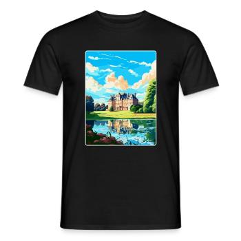 Fontainebleau Frankreich Vintage Reiseposter WPA Art - Männer T-Shirt - Schwarz - Vorne - AI Model Male 178 light (178cm)