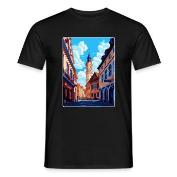 Weimar Germany Vintage Travel Poster Souvenir WPA - Men's T-Shirt - black - Front - AI Model Male 178 light (178cm)