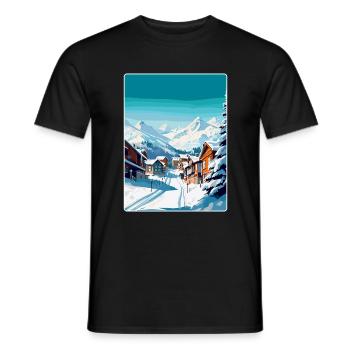 Val Thorens France Affiche de voyage vintage Souvenir - T-shirt homme - noir - Devant - AI Model Male 178 light (178cm)