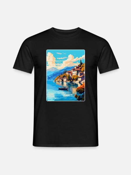 Ohridsee Albanien Vintage Reiseplakat WPA - Männer T-Shirt - Schwarz